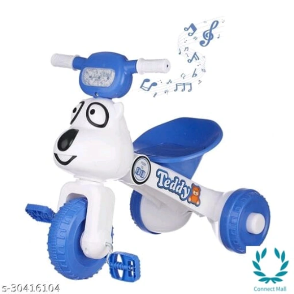 NHR Teddy Foldable Tricycle with Backrest Seat for Boys and Girls - 3 Years Kids, Blue, Plastic, Tricyle For Kids, Multipack:1